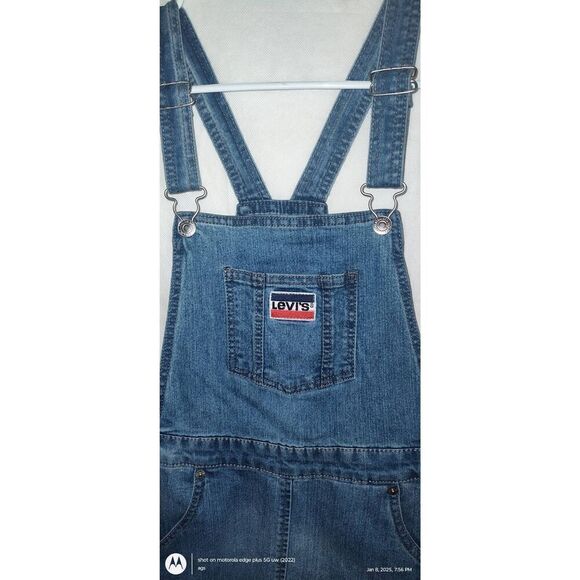 Y2K Retro Levis Girl's/teen Bib Overall Denim Jean Skirt Jumper Size XL - Picture 2 of 11